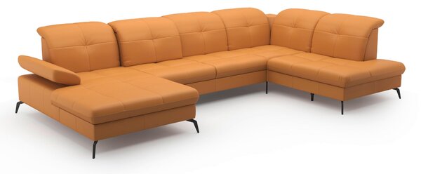 SEDACIA SÚPRAVA, textil, koža, kari žltá Sit & More - Sedačky, Online Only