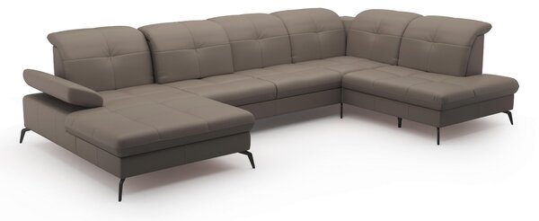 SEDACIA SÚPRAVA, textil, koža, sivá Sit & More - Sedačky, Online Only