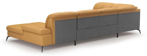 SEDACIA SÚPRAVA, textil, koža, kari žltá Sit & More - Sedačky, Online Only