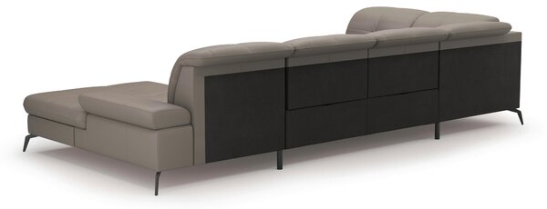 SEDACIA SÚPRAVA, textil, koža, sivá Sit & More - Sedačky, Online Only