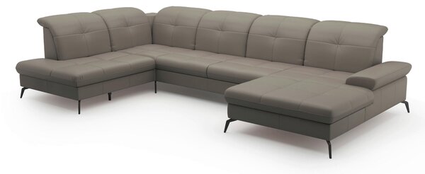 SEDACIA SÚPRAVA, textil, koža, sivá Sit & More - Sedačky, Online Only