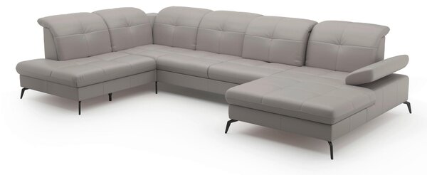 SEDACIA SÚPRAVA, textil, koža, svetlosivá Sit & More - Sedačky, Online Only