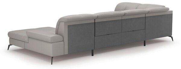 SEDACIA SÚPRAVA, textil, koža, svetlosivá Sit & More - Sedačky, Online Only