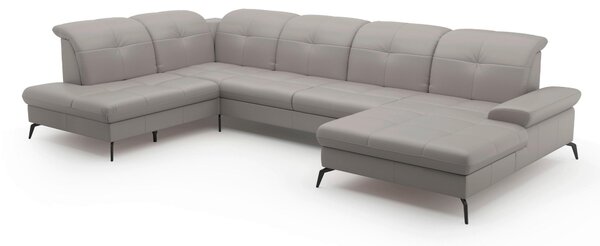 SEDACIA SÚPRAVA, textil, koža, svetlosivá Sit & More - Sedačky, Online Only