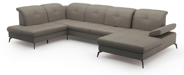 SEDACIA SÚPRAVA, textil, koža, sivá Sit & More - Sedačky, Online Only