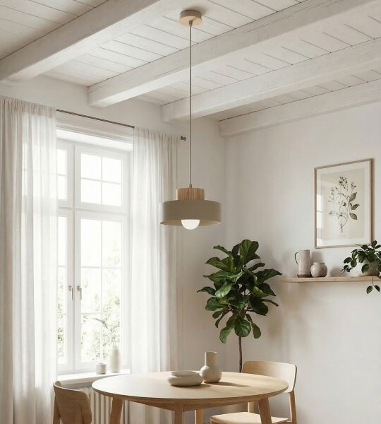 Luster na lanku KIVI 1xE27/15W/230V, béžový