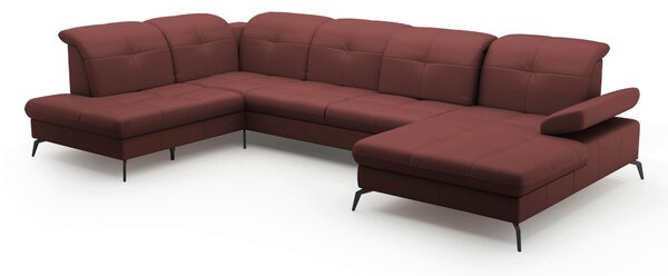 SEDACIA SÚPRAVA, textil, koža, červenohnedá Sit & More - Sedačky, Online Only