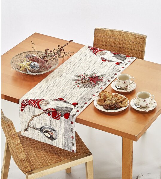 Vianočný gobelínový behúň na stôl Škriatok Chenille IT012 Farba Viacfarebná Rozmery 40x90 cm