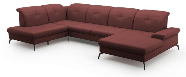 SEDACIA SÚPRAVA, textil, koža, červenohnedá Sit & More - Sedačky, Online Only