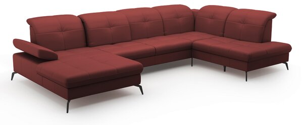SEDACIA SÚPRAVA, textil, koža, červenohnedá Sit & More - Sedačky, Online Only