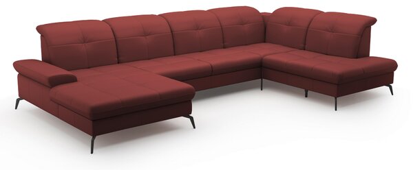 SEDACIA SÚPRAVA, textil, koža, červenohnedá Sit & More - Sedačky, Online Only