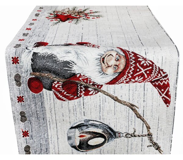 Vianočný gobelínový behúň na stôl Škriatok Chenille IT012 Farba Viacfarebná Rozmery 40x90 cm