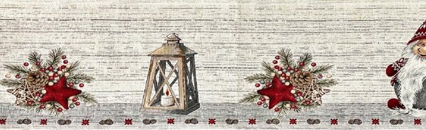 Vianočný gobelínový behúň na stôl Škriatok Chenille IT012 Farba Viacfarebná Rozmery 40x90 cm