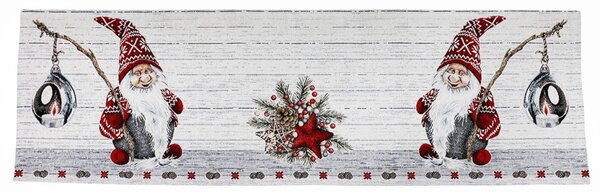 Vianočný gobelínový behúň na stôl Škriatok Chenille IT012 Farba Viacfarebná Rozmery 40x90 cm
