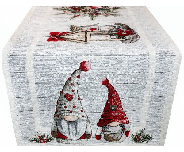 Vianočný gobelínový behúň na stôl Škriatkovia Chenille IT020 Farba Viacfarebná Rozmery 40x130 cm