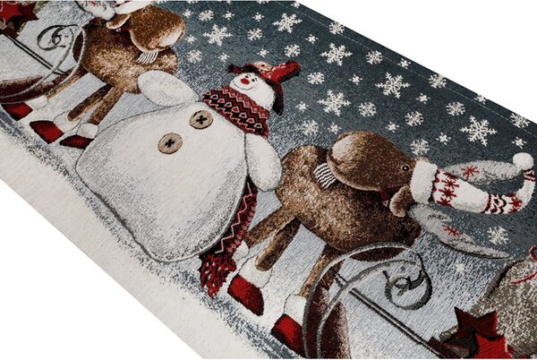 Vianočný gobelínový behúň na stôl Sane Chenille IT017 Farba Viacfarebná Rozmery 40x130 cm