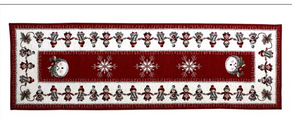 Vianočný gobelínový behúň na stôl Medovníky Chenille IT021 Farba Viacfarebná Rozmery 40x130 cm