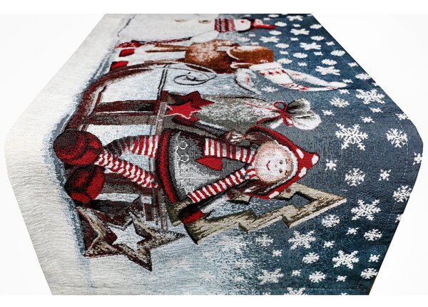 Vianočný gobelínový behúň na stôl Sane Chenille IT017 Farba Viacfarebná Rozmery 40x130 cm