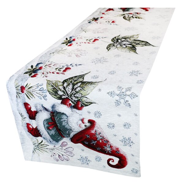 Vianočný gobelínový behúň na stôl Listový škriatok Chenille IT033 Farba Viacfarebná Rozmery 40x130 cm
