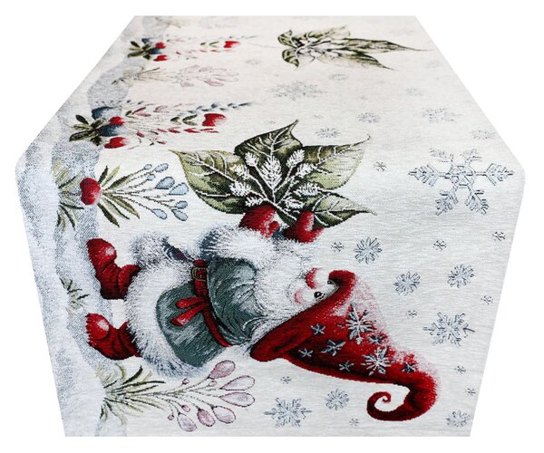 Vianočný gobelínový behúň na stôl Listový škriatok Chenille IT033 Farba Viacfarebná Rozmery 40x130 cm