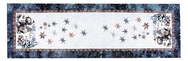 Vianočný gobelínový behúň na stôl s lurexom Magický Santa a snehové vločky Farba Viacfarebná Rozmery 45x90 cm