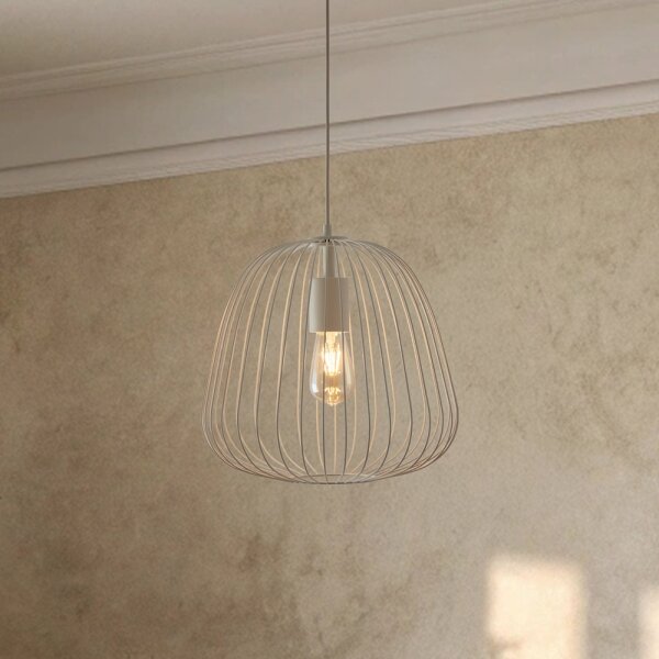 Luster na lanku OVELLA 1xE27/15W/230V priemer 36 cm krémový
