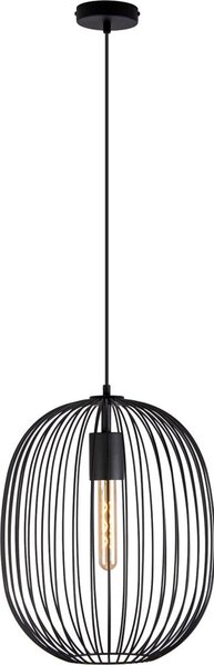 Závesný luster na lanku OVELLA 1xE27/15W/230V pr. 34 cm čierny