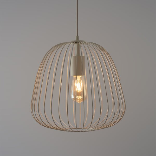 Luster na lanku OVELLA 1xE27/15W/230V priemer 36 cm krémový