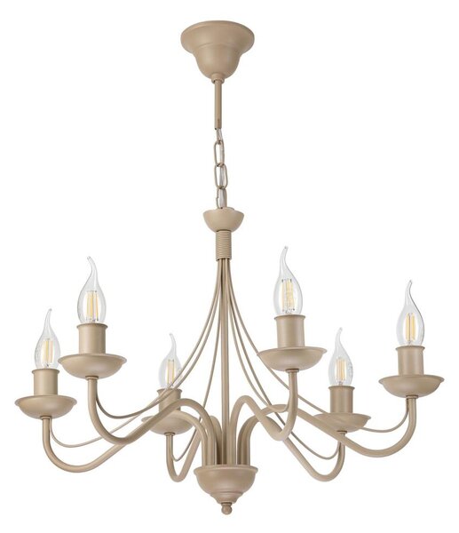 Luster na reťazi ANTON 6xE14/60W/230V béžový