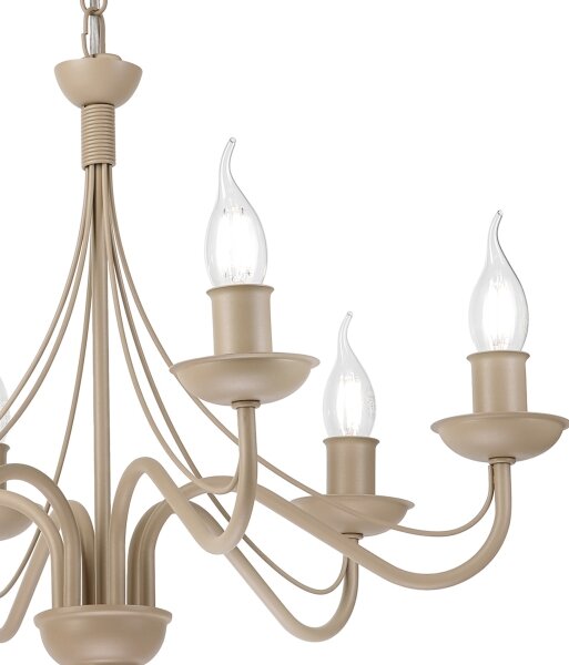 Luster na reťazi ANTON 6xE14/60W/230V béžový