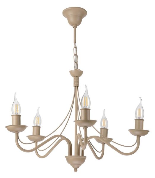 Luster na reťazi ANTON 5xE14/60W/230V béžový