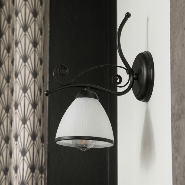 Nástenná lampa RETRO 1xE27/60W/230V čierna/biela