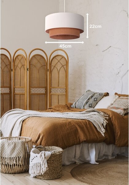 Duolla - Luster na lanku BOHO 1xE27/40W/230V pr. 45 cm krémová/hnedá