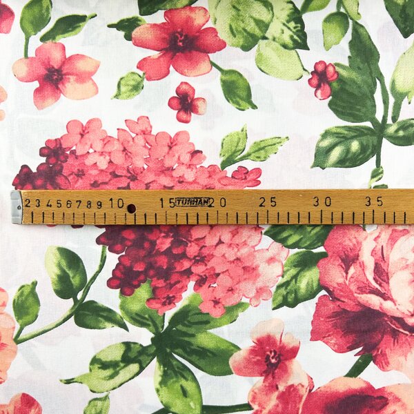 Ervi Bavlnená látka/plátno š.240cm - hortenzie a pivonky č.26620-10, metráž