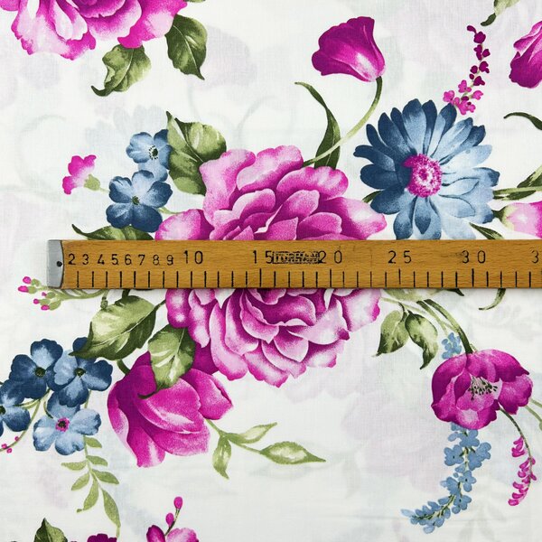 Ervi Bavlnená látka/plátno š.240cm - Fialové kvety č.26560-14, metráž