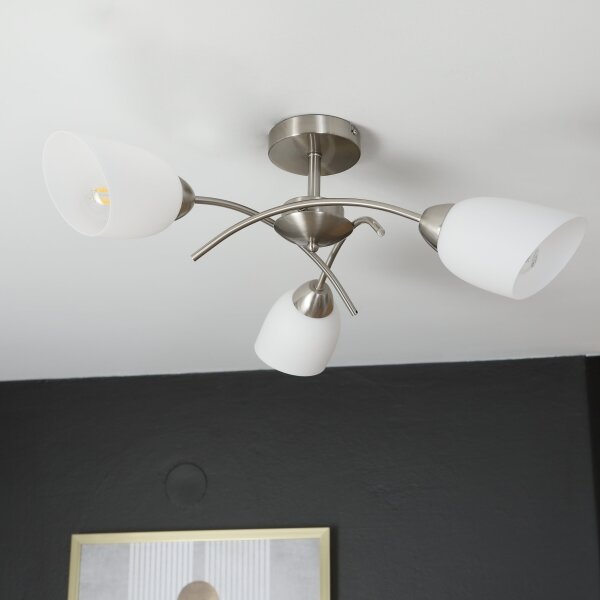 Prisadený luster DONNA 3xE27/60W/230V nikel