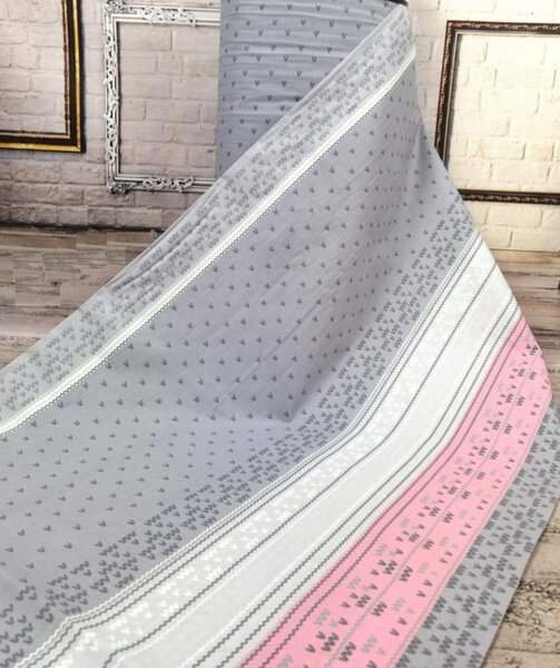 Ervi Bavlnená látka/plátno š.240cm - šedé a ružové vzorovanie č.9488-3, metráž