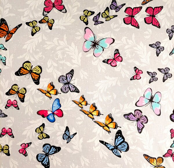 Ervi bavlna š.240 cm - farebné motýliky č.10532, metráž