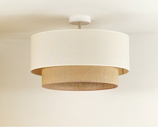 Duolla - Prisadený luster BOHO 1xE27/15W/230V pr. 45 cm krémová/hnedá
