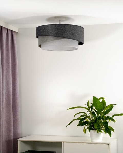 Duolla - Prisadený luster KOBO 1xE27/15W/230V pr. 45 cm šedá/biela