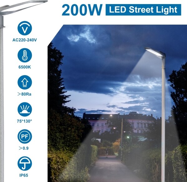 Aigostar - LED pouličné svietidlo SLIM LED/200W/230V 6500K IP65