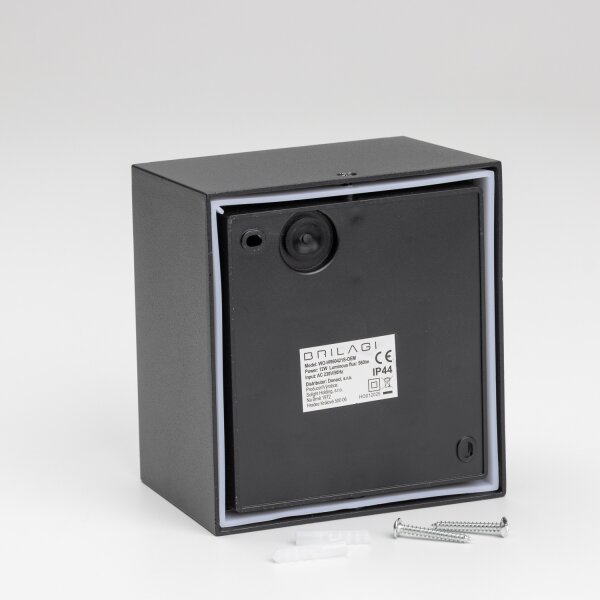 BRILAGI-LED Vonkajšie nástenné svietidlo so senzorom TERNI LED/12W/230V čierna IP44