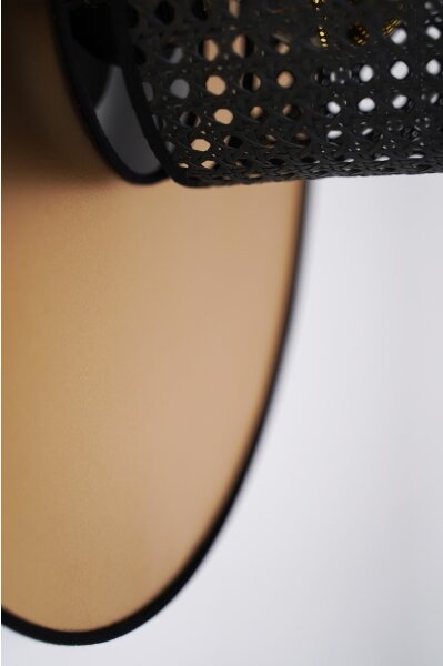 Duolla - Nástenné svietidlo TOKYO RATTAN 1xE27/15W/230V pr. 50 cm zlatá/čierna