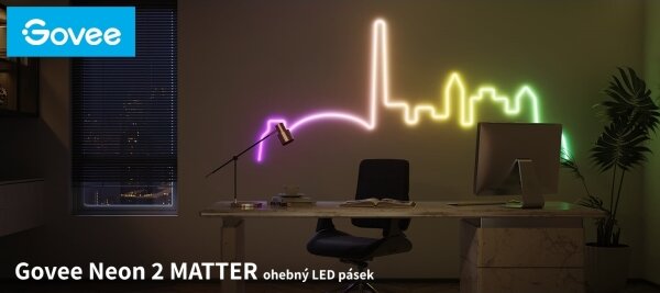 Govee - Neon 2 MATTER ohybný LED pásik 5m RGBIC Wi-Fi IP67