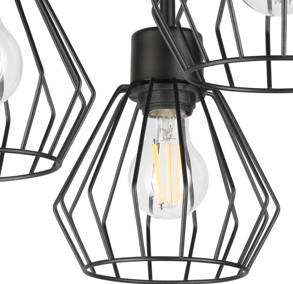 Prisadený luster AUDREY 3xE27/60W/230V čierna