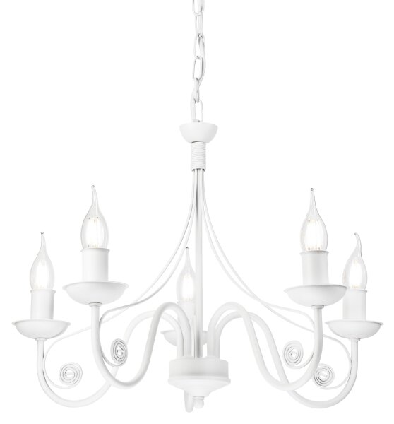 Luster na reťazi DONATO 5xE14/40W/230V biela