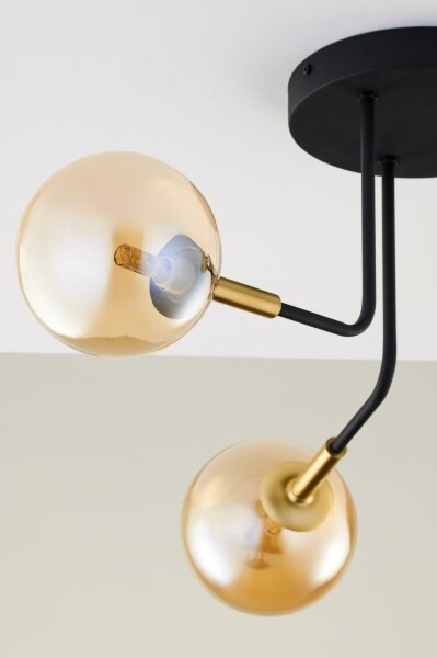 Jupiter 2037 - Luster na tyči BURANO 3xG9/10W/230V čierna/zlatá/béžová