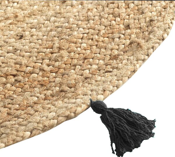 Okrúhly koberec v čierno-prírodnej farbe ø 120 cm Shira – douceur d'intérieur
