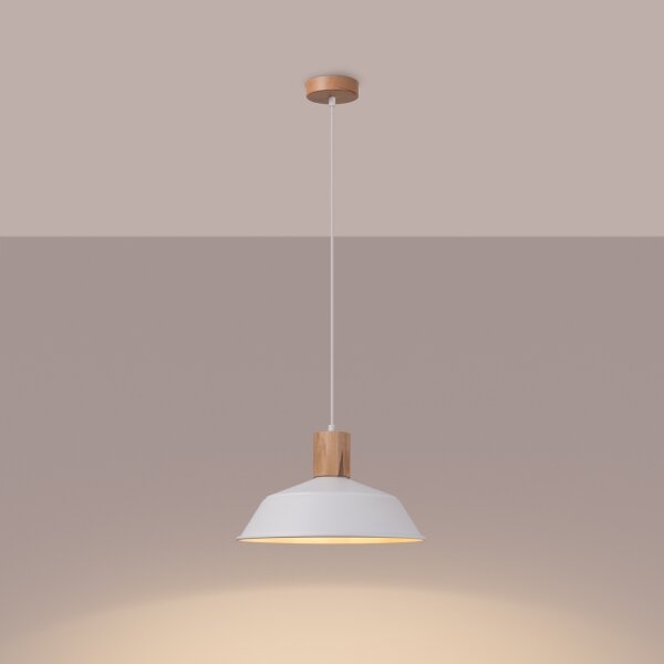 Sollux SL.1321 - Luster na lanku FANO 1xE27/15W/230V pr. 34 cm biela