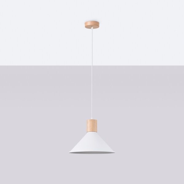 Sollux SL.1319 - Luster na lanku JAGA 1xE27/15W/230V pr. 30 cm biela
